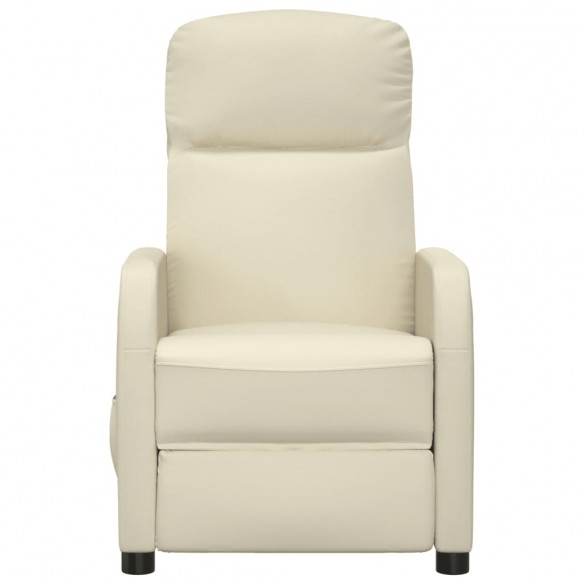 Fauteuil électrique de massage Crème blanc Similicuir