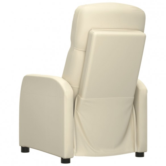 Fauteuil électrique de massage Crème blanc Similicuir