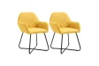 Chaises à manger lot de 2 jaune tissu