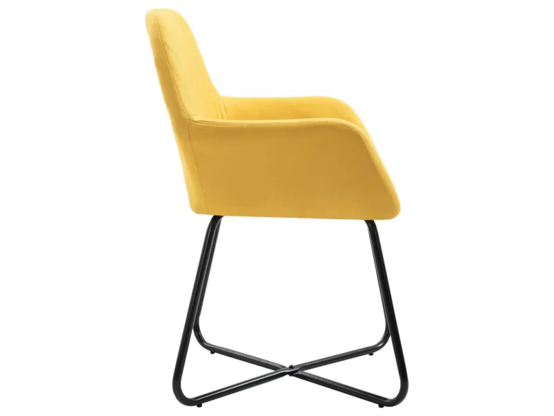 Chaises à manger lot de 2 jaune tissu