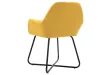 Chaises à manger lot de 2 jaune tissu