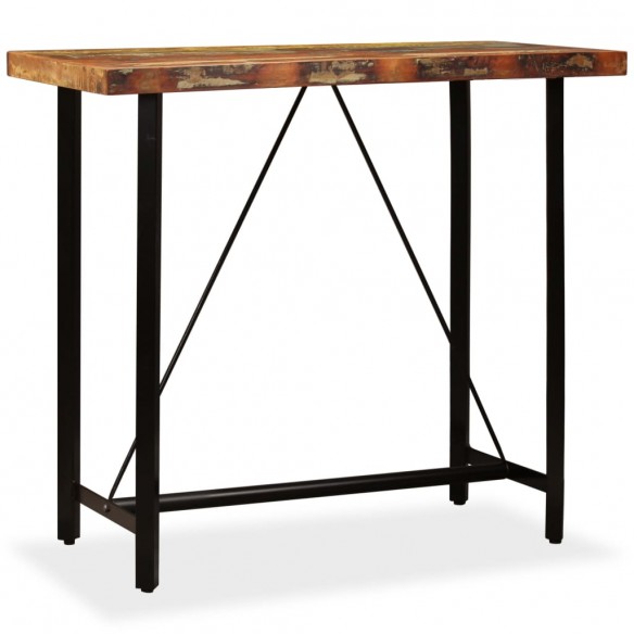 Table de bar Bois massif de récupération 120 x 60 x 107 cm