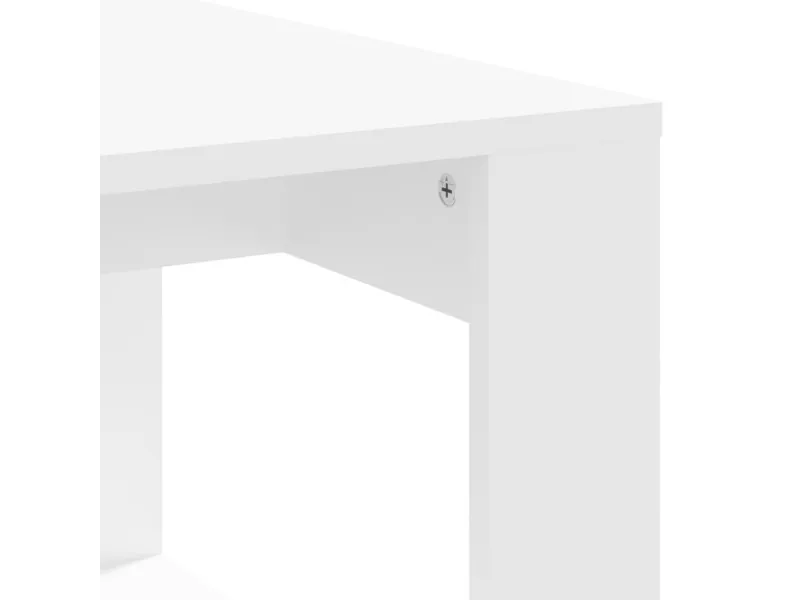 Table basse blanc 102x50x35 cm bois d'ingénierie