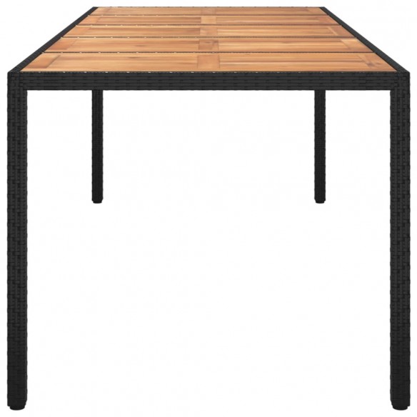 Table de jardin Noir 250x100x75 cm Résine tressée