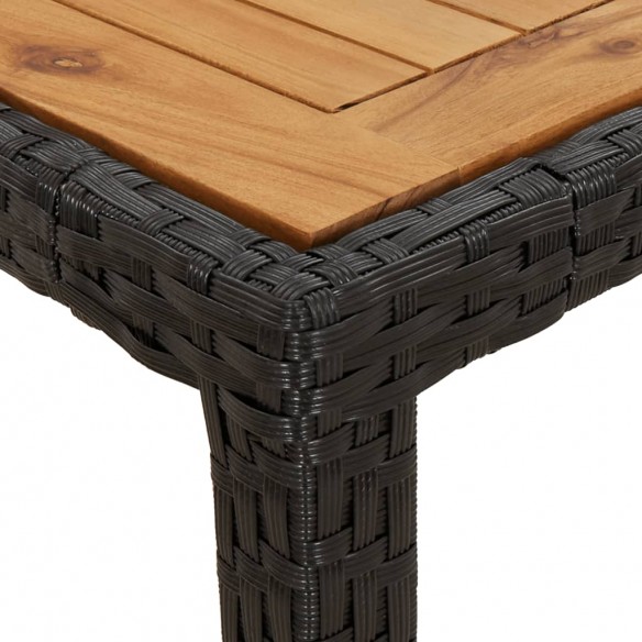 Table de jardin Noir 250x100x75 cm Résine tressée