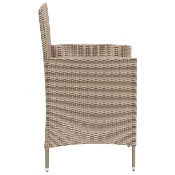 Chaises de jardin avec coussins 2 pcs Résine tressée Beige