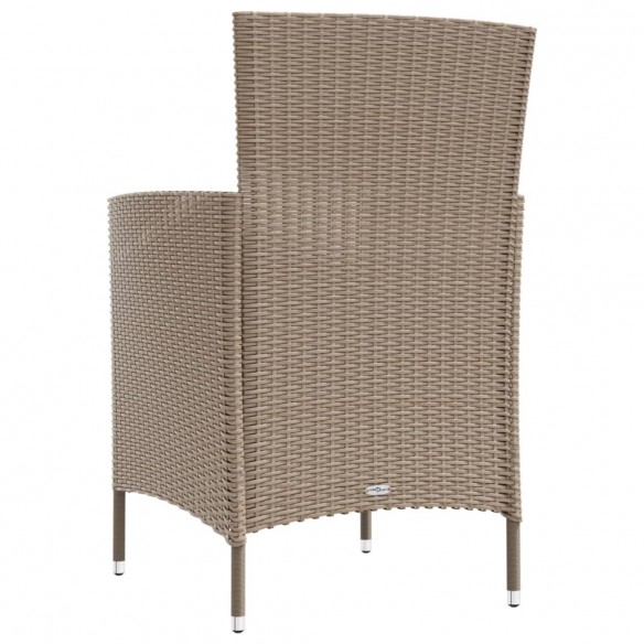 Chaises de jardin avec coussins 2 pcs Résine tressée Beige