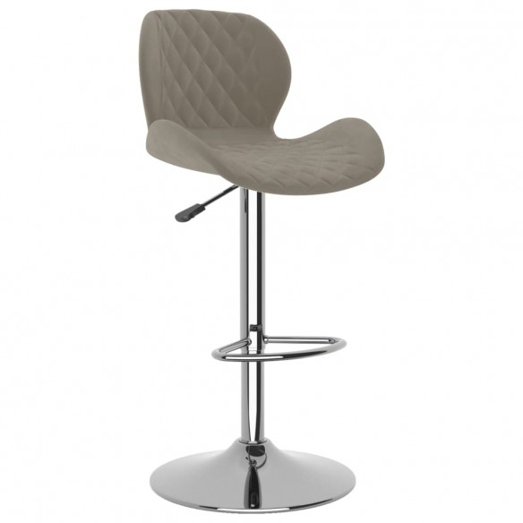 Tabourets de bar lot de 2 gris clair velours