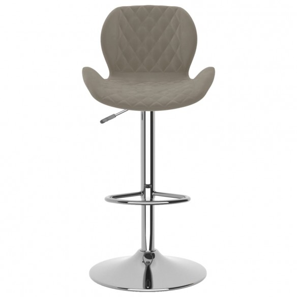 Tabourets de bar lot de 2 gris clair velours