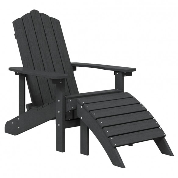 Chaises Adirondack 2 pcs avec repose-pieds PEHD Anthracite