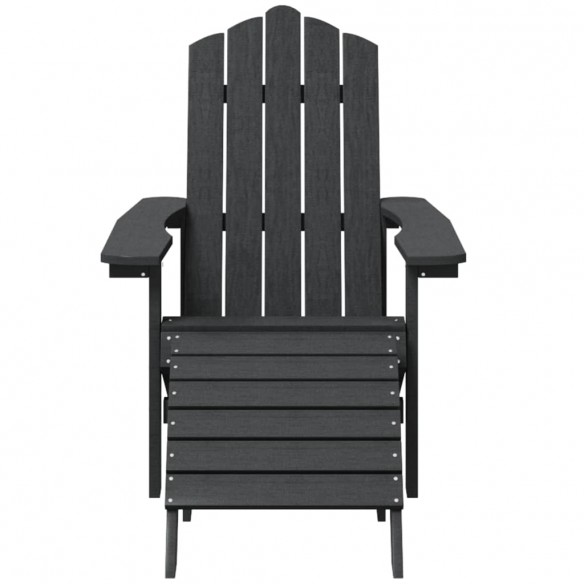 Chaises Adirondack 2 pcs avec repose-pieds PEHD Anthracite