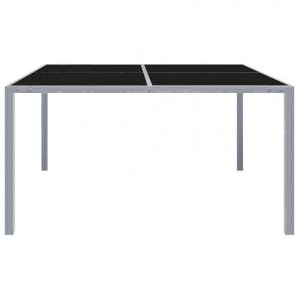 Table de jardin 130x130x72 cm Gris Acier et verre