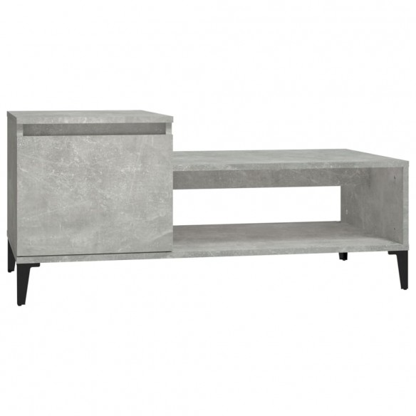 Table basse Gris béton 100x50x45 cm Bois d'ingénierie