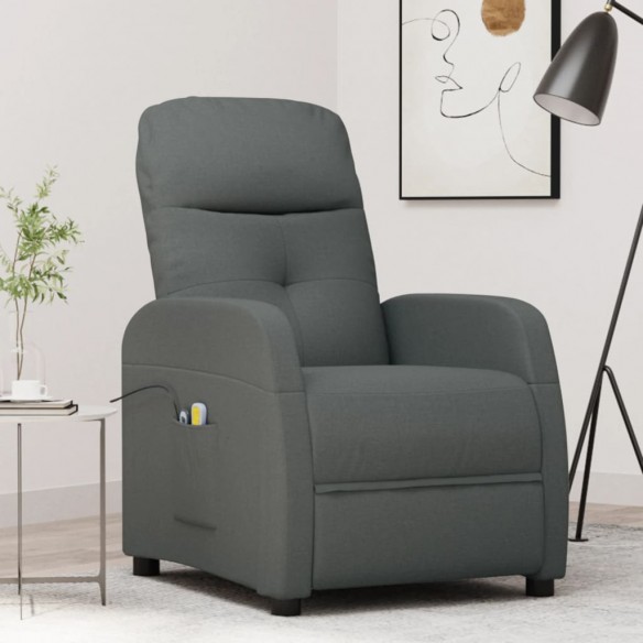 Fauteuil électrique de massage Gris foncé Tissu