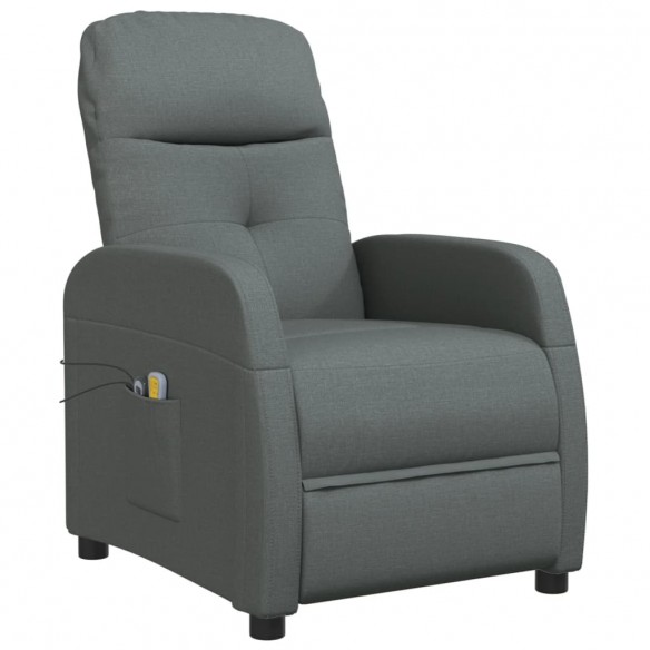 Fauteuil électrique de massage Gris foncé Tissu