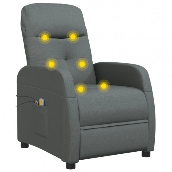 Fauteuil électrique de massage Gris foncé Tissu