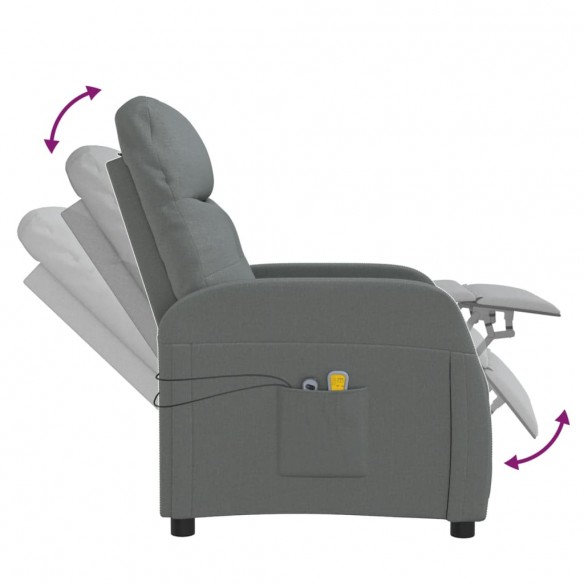 Fauteuil électrique de massage Gris foncé Tissu