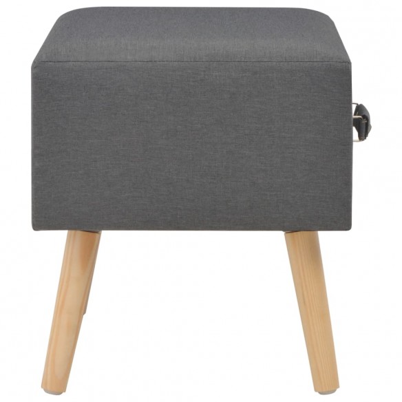 Table de chevet Gris foncé 40x35x40 cm Tissu