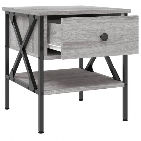 Table de chevet sonoma gris 40x42x45 cm bois d'ingénierie