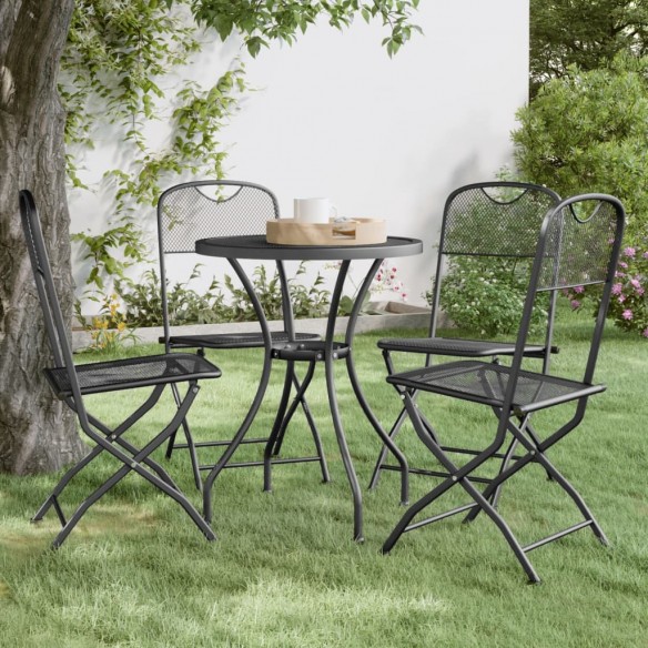 Chaises pliables de jardin 4 pcs Maille métallique Anthracite