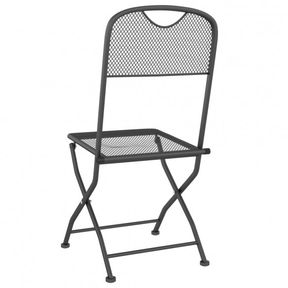 Chaises pliables de jardin 4 pcs Maille métallique Anthracite