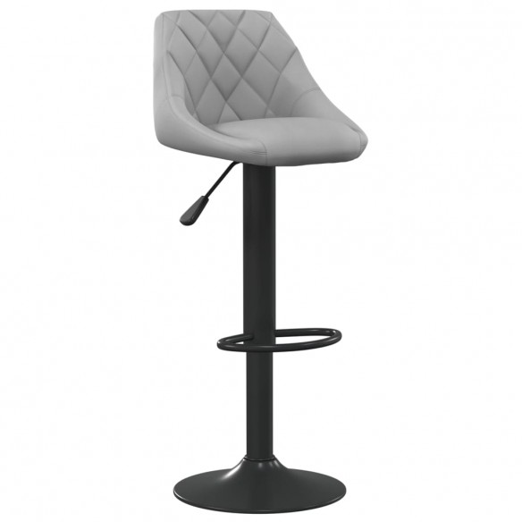 Tabourets de bar lot de 2 gris clair velours