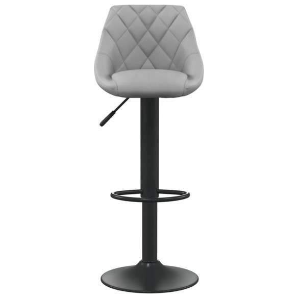 Tabourets de bar lot de 2 gris clair velours