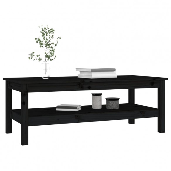 Table basse Noir 110x50x40 cm Bois massif de pin