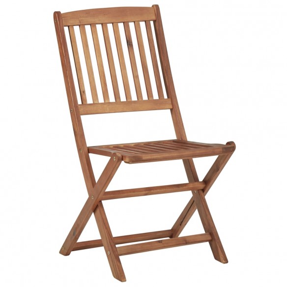 Chaises pliables de jardin 4 pcs avec coussins Bois d'acacia