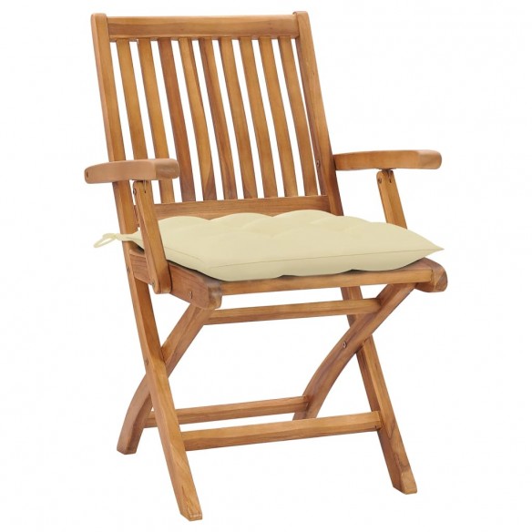 Chaises pliables de jardin avec coussins 6 pcs Bois de teck