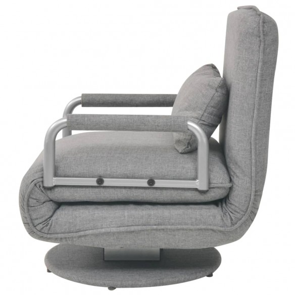 Fauteuil pivotant et canapé-lit Gris clair Tissu