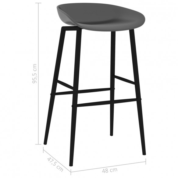 Chaises de bar lot de 2 gris