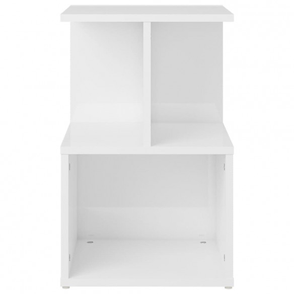 Tables de chevet 2 pcs Blanc brillant 35x35x55 cm Aggloméré