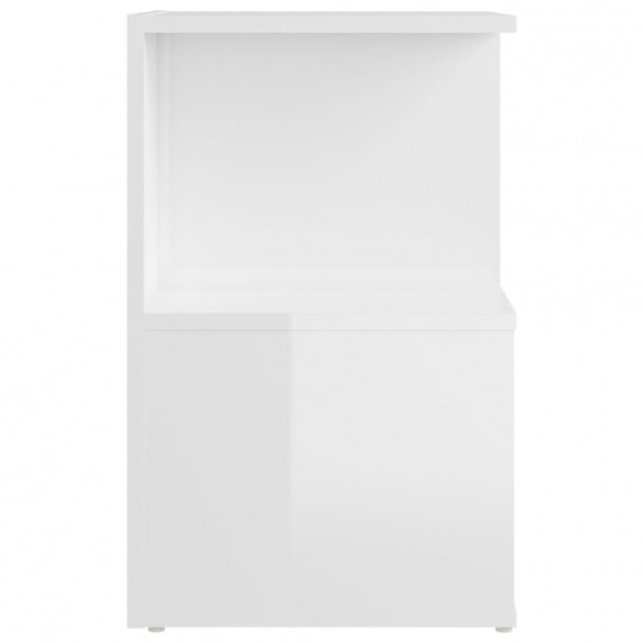 Tables de chevet 2 pcs Blanc brillant 35x35x55 cm Aggloméré