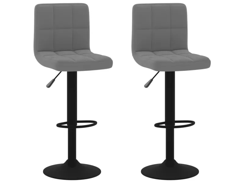 Tabourets de bar lot de 2 gris foncé velours