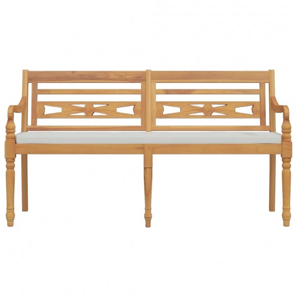 Banc Batavia avec coussin 150 cm Bois de teck massif