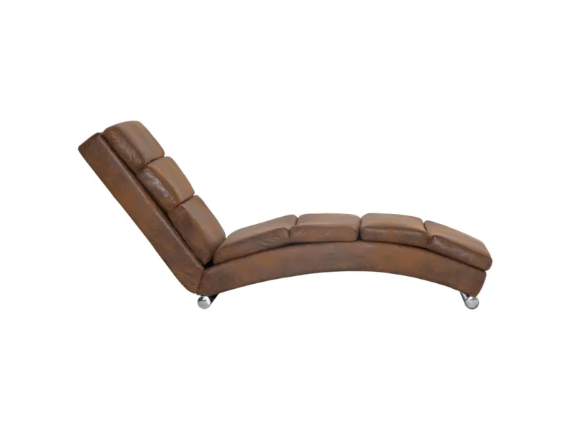 Chaise longue Marron Similicuir daim