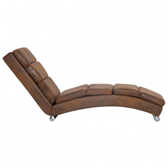 Chaise longue Marron Similicuir daim