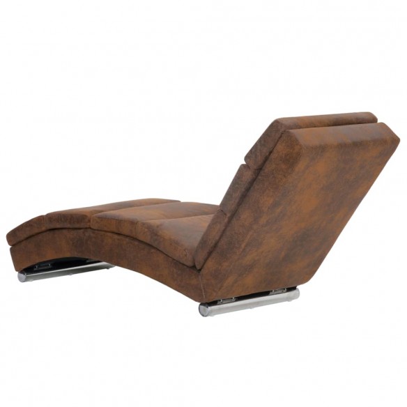 Chaise longue Marron Similicuir daim