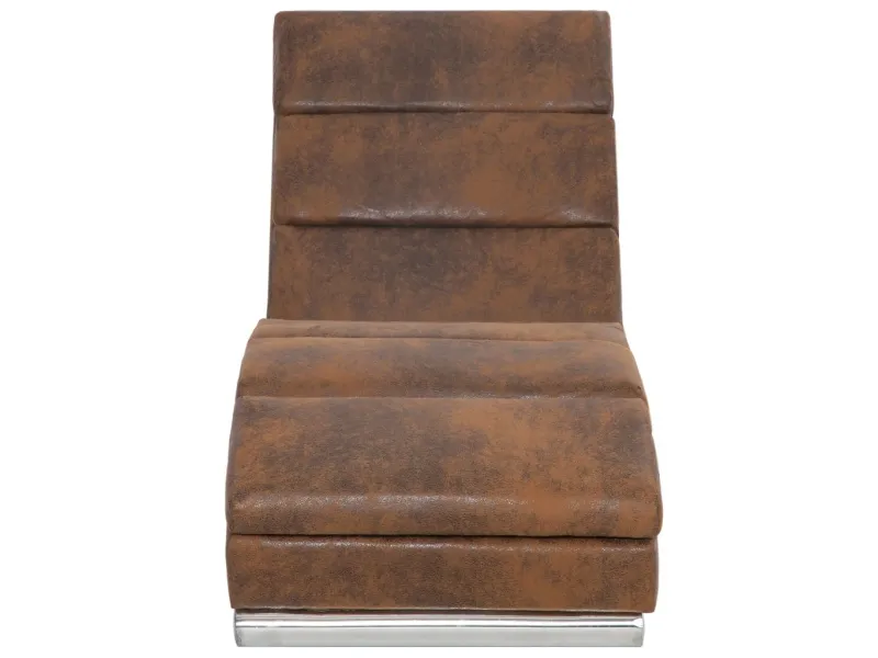 Chaise longue Marron Similicuir daim