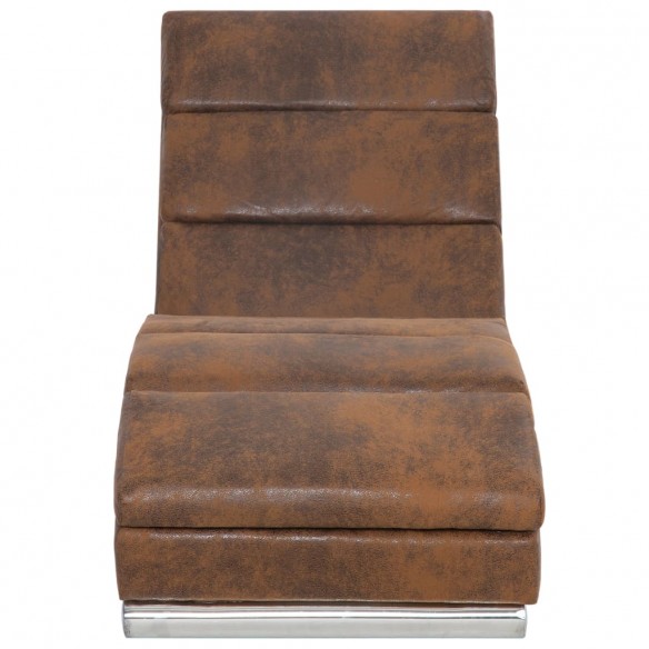 Chaise longue Marron Similicuir daim