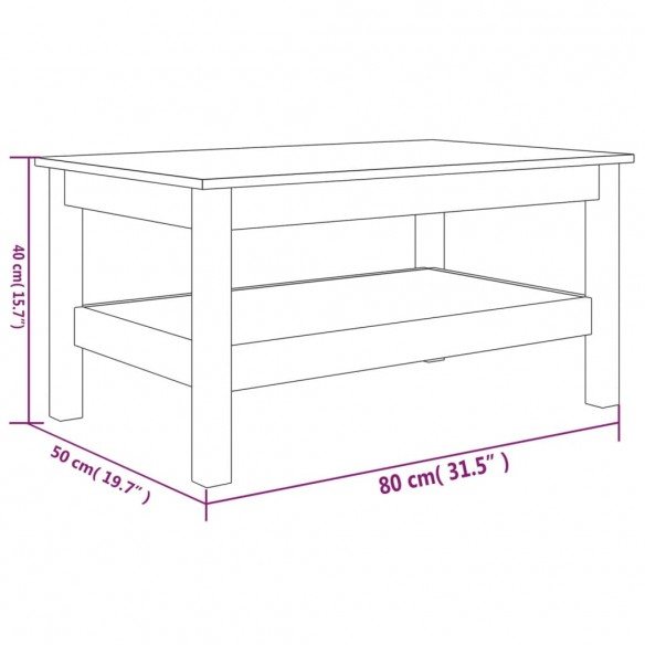 Table basse 80x50x40 cm Bois massif de pin