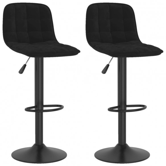 Tabourets de bar 2 pcs Noir Velours