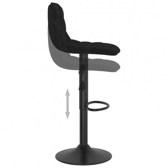 Tabourets de bar 2 pcs Noir Velours