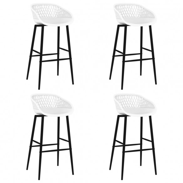 Chaises de bar lot de 4 blanc