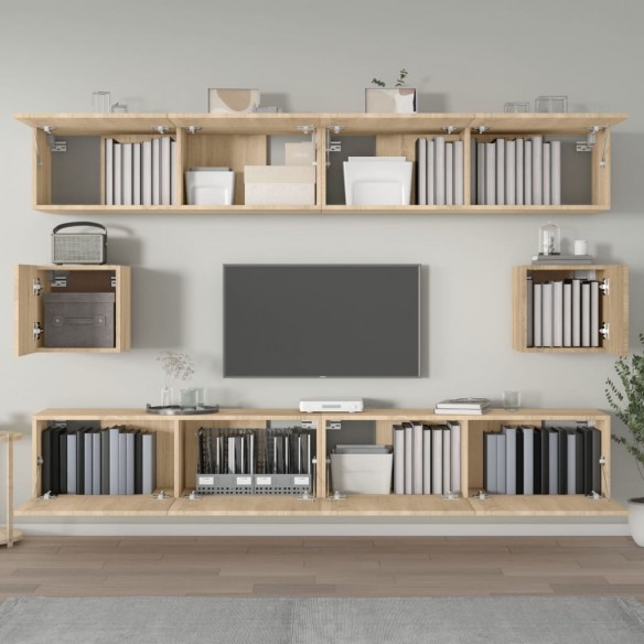 Ensemble de meubles TV 6 pcs Chêne sonoma Bois d'ingénierie