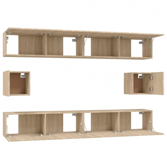 Ensemble de meubles TV 6 pcs Chêne sonoma Bois d'ingénierie