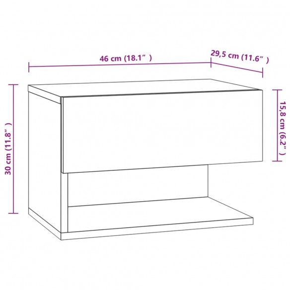 Table de chevet murale Blanc