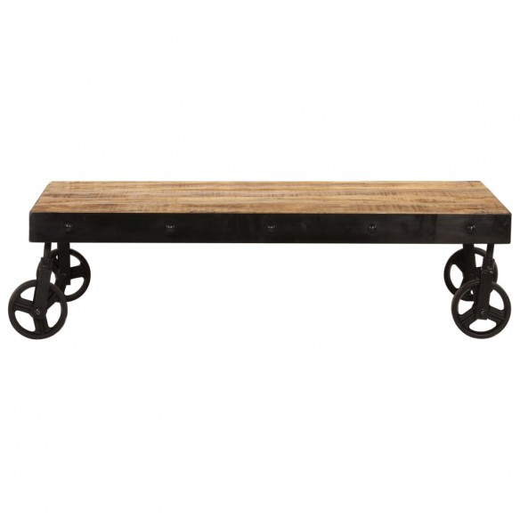 Table basse avec roulettes Bois de manguier massif 100x60x26 cm