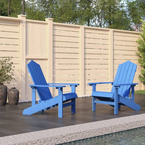 Chaises de jardin Adirondack 2 pcs PEHD Bleu aqua